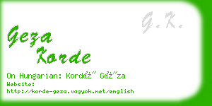 geza korde business card